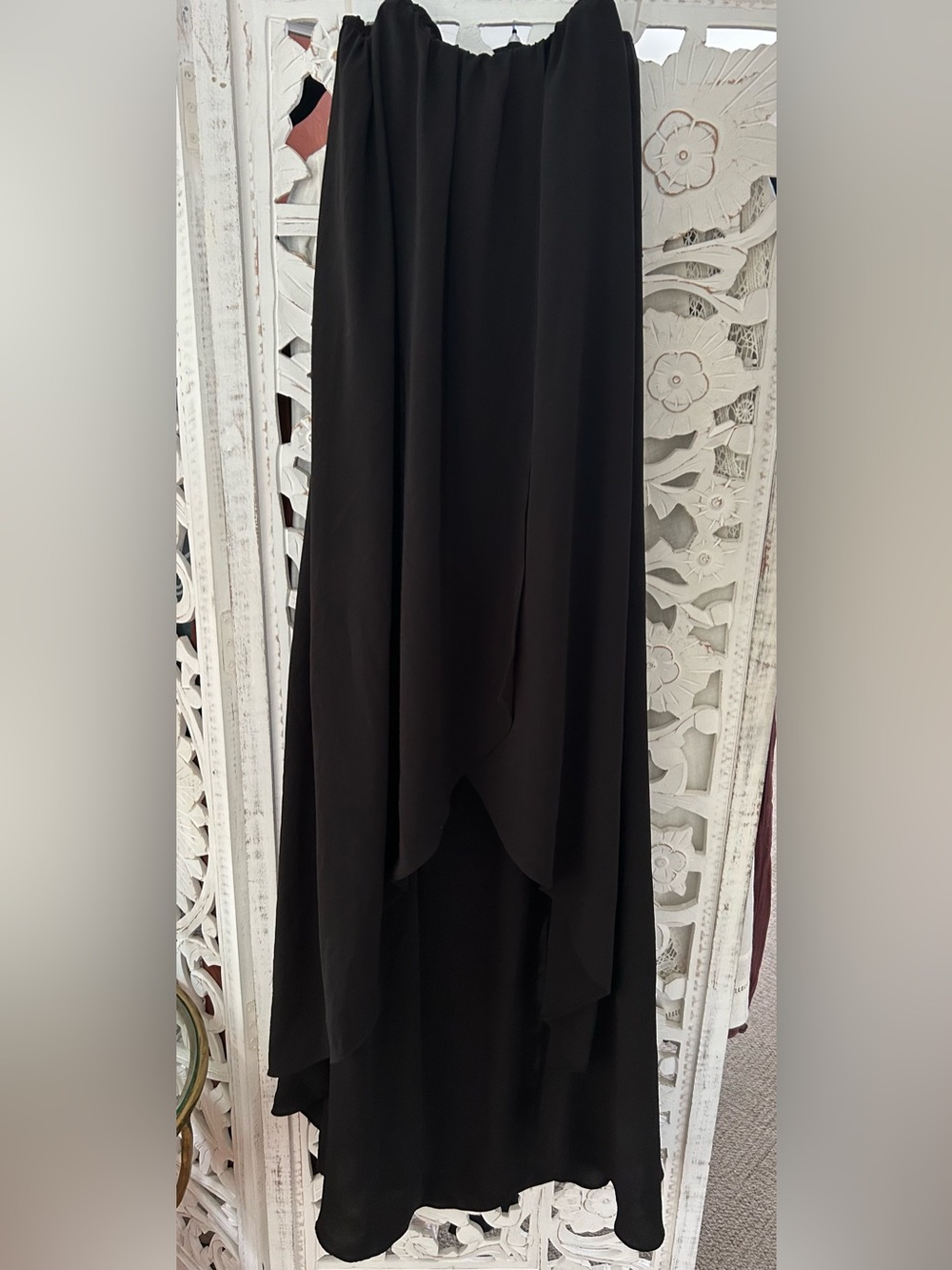 Black Women's Strapless High-Low Maxi dress